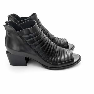 3.1 Phillip Lim Dede Open Toe Leather Ankle Boots – Black – Size 39